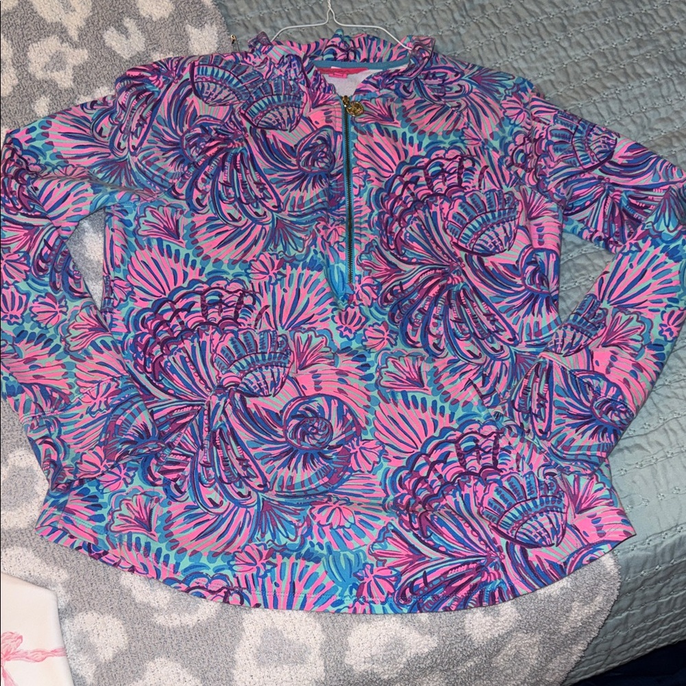 Lilly Pulitzer Pink and Blue Floral Sweatshirt